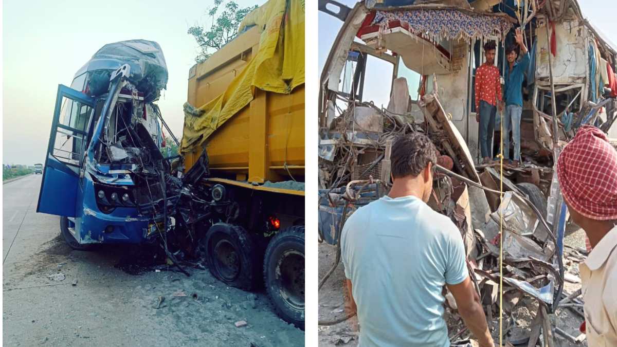CG ACCIDENT BREAKING : नांदघाट में भीषण सड़क हादसा, ट्रेलर में जा घुसी बस, एक की मौत, 6 घायल