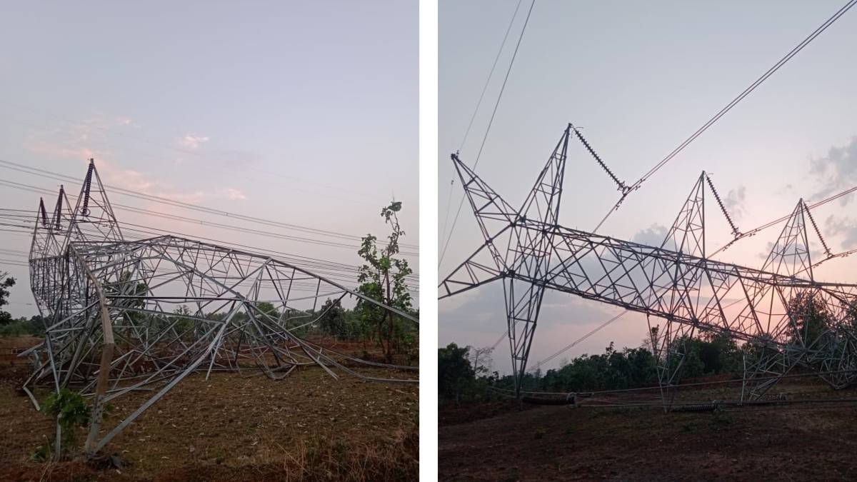 CG में दोपहर होते ही बदल रहा मौसम : आंधी तूफान से गिरा हाईटेंशन टावर, कई गांवों में ब्लैक आउट
