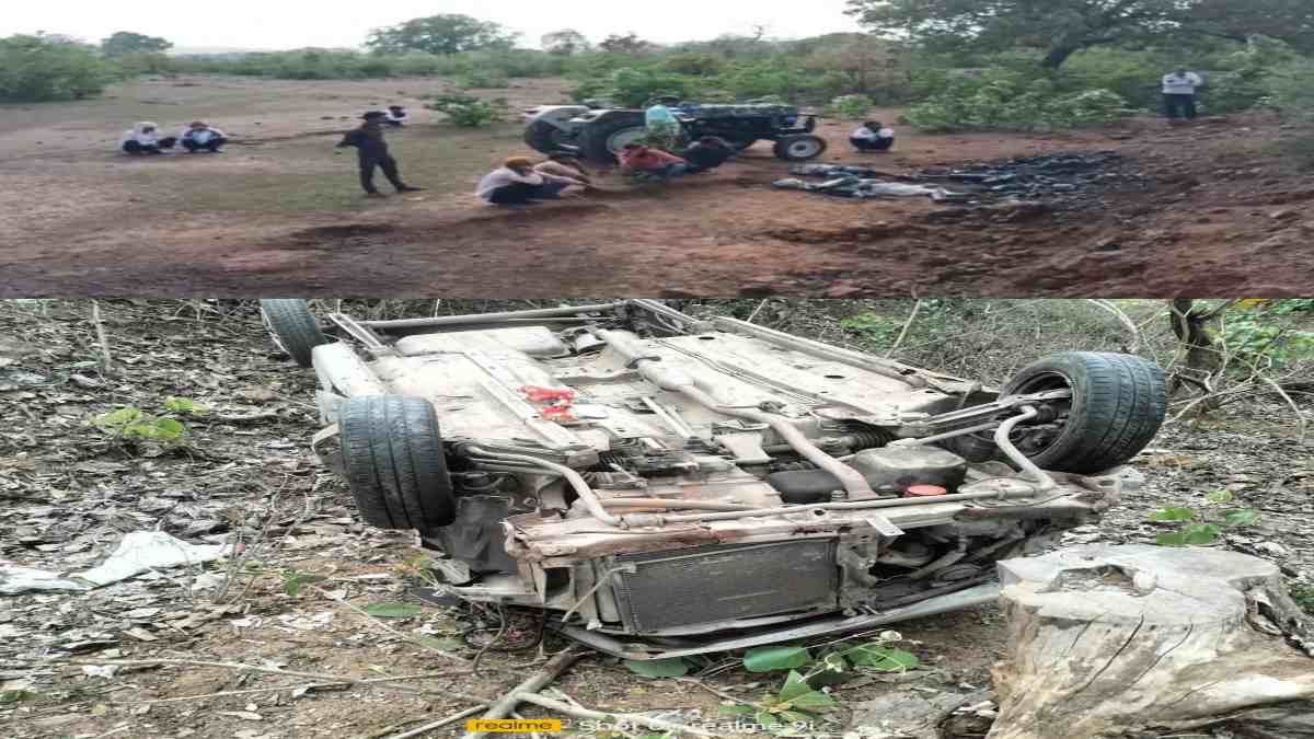 MP में 3 की मौत: शिवपुरी में ट्रैक्टर पलटने से ड्राइवर और बुजुर्ग ने मौके पर तोड़ा दम, बुधनी में खाई में गिरी कार, युवक की मौत