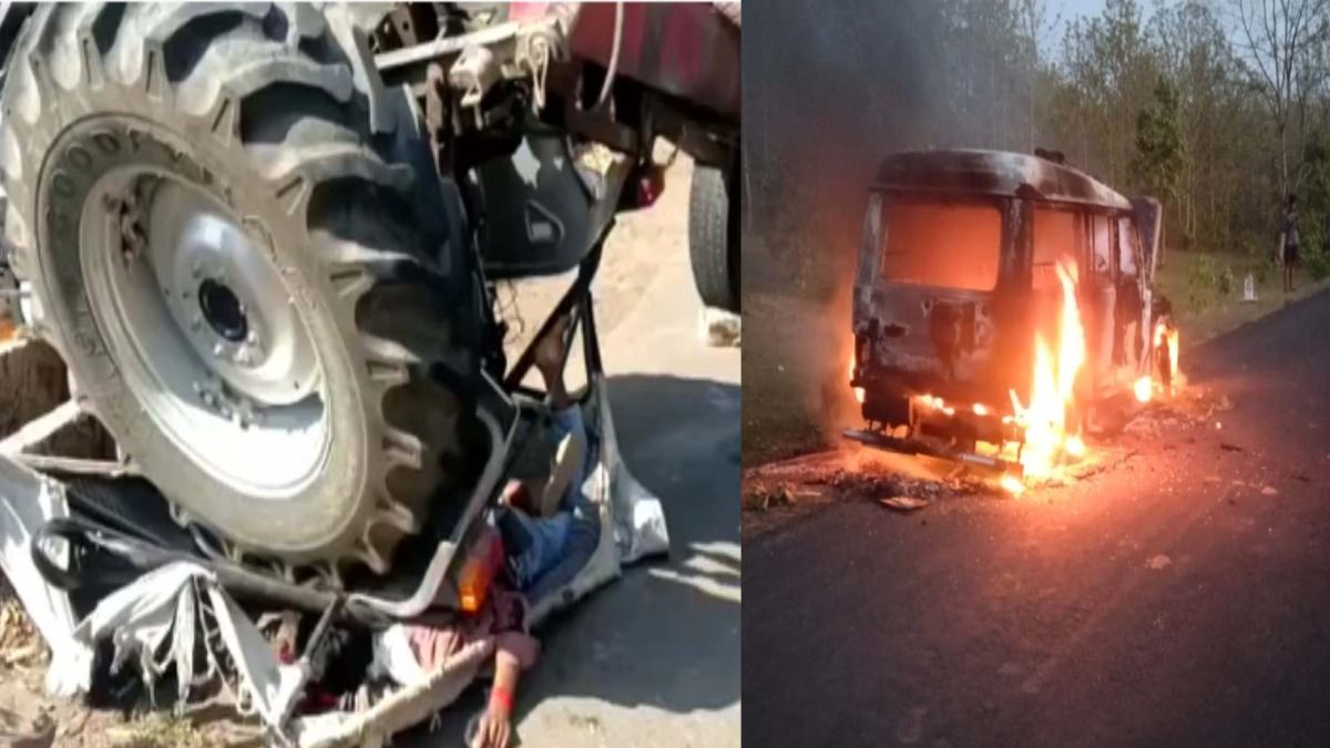 MP NEWS: छिंदवाड़ा में ट्रैक्टर पलटने से ड्राइवर की दबकर मौत, सिवनी में चलती कार में लगी आग