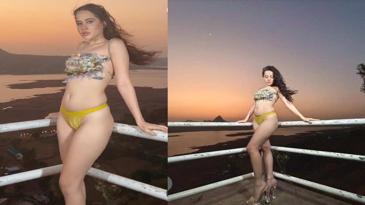 Urfi Javed ने गर्मी में बढ़ाया लोगों का पारा, 2 पीस और कांच वाले हाई हील ने लूटा दिल …