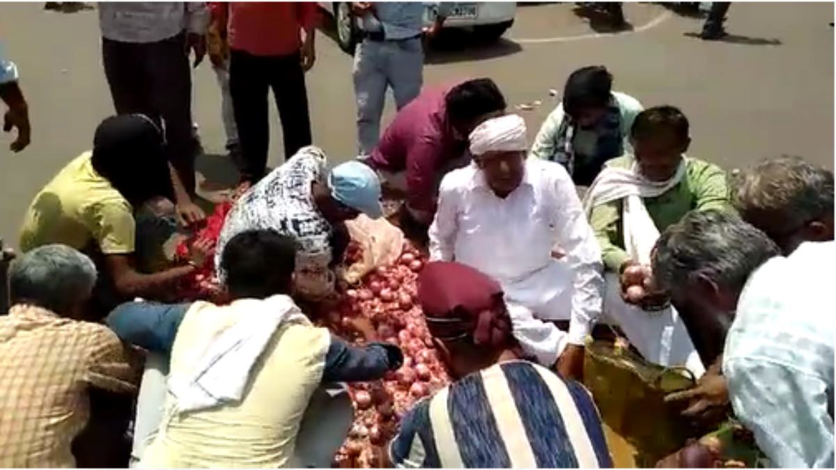 किसान ने फ्री में बांटा 10 क्विंटल प्याज, VIDEO वायरल, जानिए क्या है वजह ?