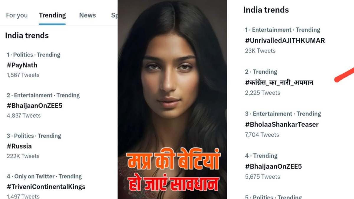 मप्र की बेटियां हो जाएं सावधान! ट्विटर पर #PayNath और #कांग्रेस का नारी अपमान दिन भर ट्रेंडिंग पर रहा