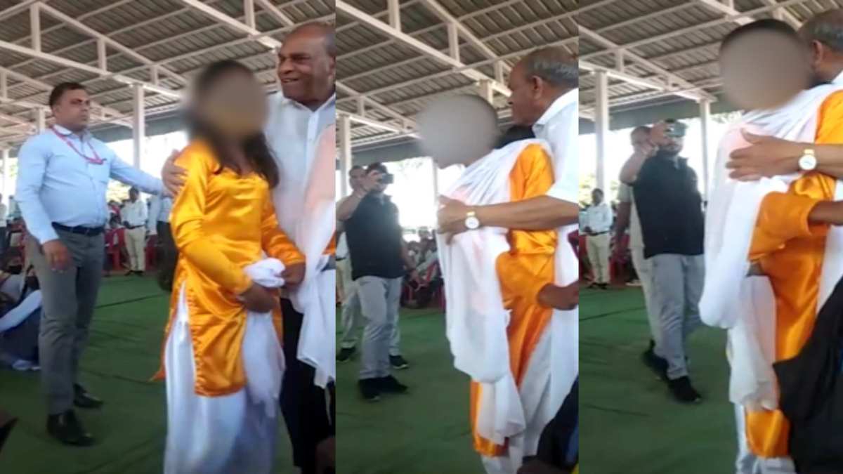 MP बीजेपी के वरिष्ठ नेता की अश्लील हरकत! लड़कियों के साथ फोटो खिंचवाने के बहाने इधर-उधर छूते नजर आए, VIDEO वायरल
