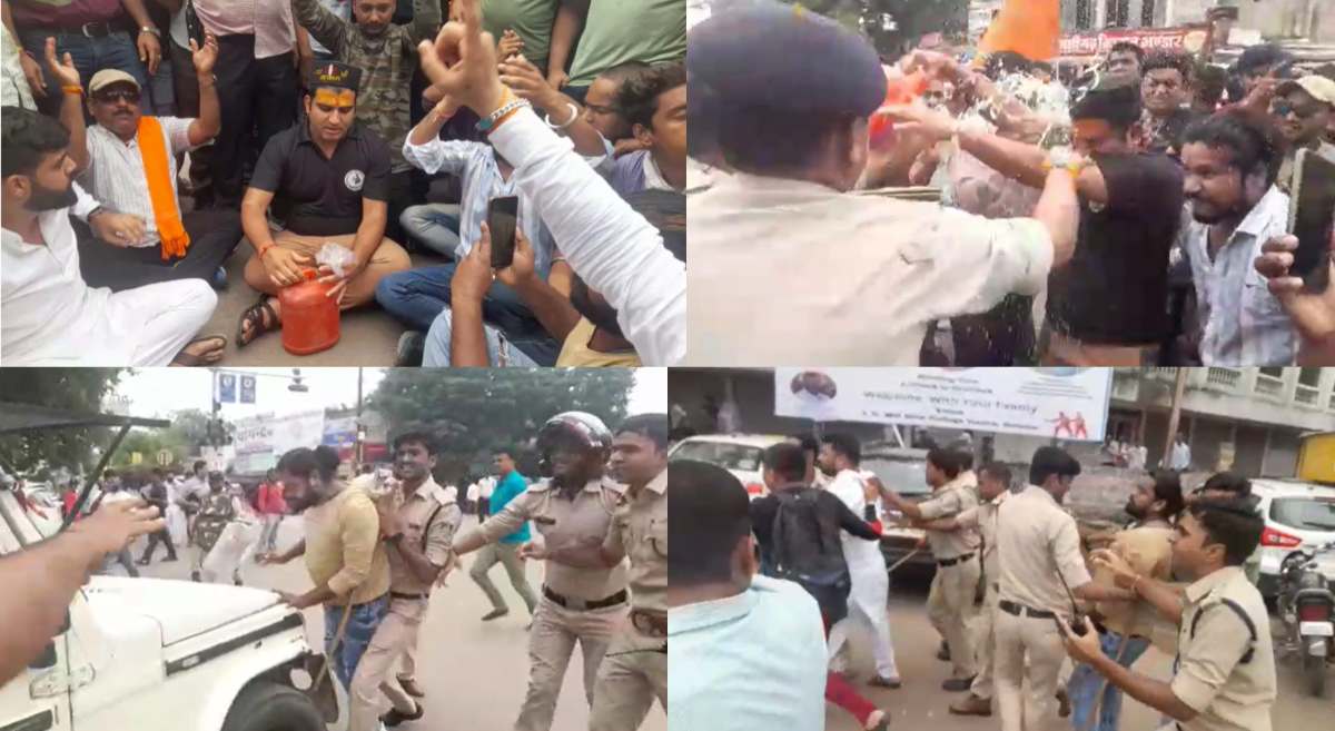 बदमाश का ‘खाकी’ को चैलेंज: विवाद के बाद आत्महत्या की कोशिश, पुलिस ने बदमाशों पर जमकर बरसाई लाठियां, देखें VIDEO