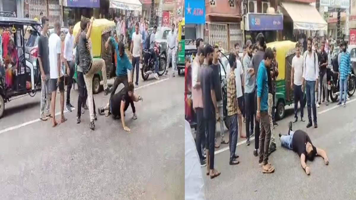 MP में बीच सड़क पर बदमाशों ने युवक को बेरहमी से पीटा: एक आरोपी गिरफ्तार, VIDEO वायरल