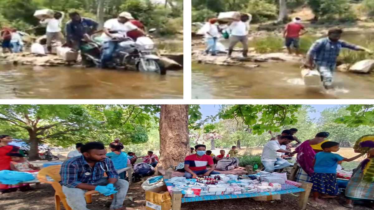 CG NEWS : यहां ना सड़क, ना स्वास्थ्य केंद्र, दुर्गम पहाड़ी और नालों को पार कर पहुंची मेडिकल टीम, ग्रामीणों का किया इलाज