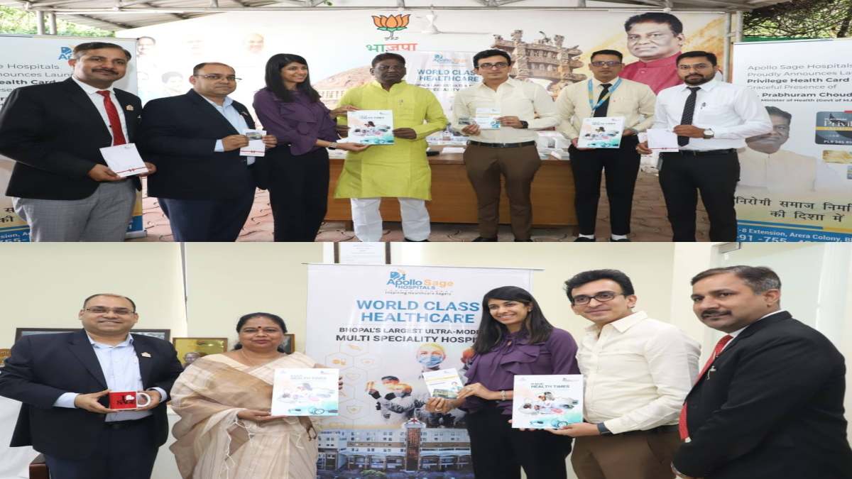 BHOPAL NEWS: स्वास्थ्य मंत्री और महापौर ने अपोलो सेज हॉस्पिटल्स का “प्रिविलेज हेल्थ चेकअप कार्ड” किया लांच, राजधानी में यह पहला प्रयास