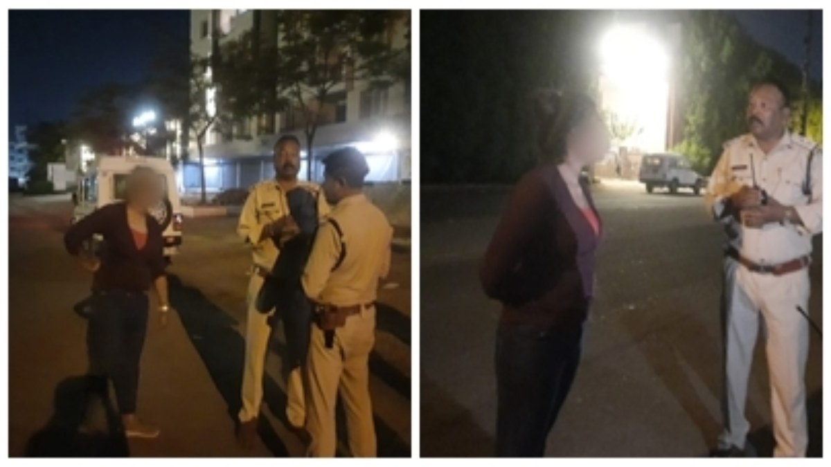 नशे में धुत युवती का हाईवोल्टेज ड्रामा VIDEO: राहगीरों पर लगाती रही छेड़छाड़ के आरोप, खुद को CBI अधिकारी बताकर पुलिस को धमकाया