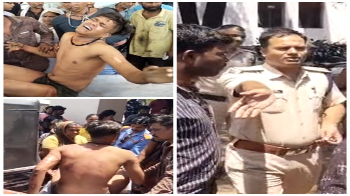 अवैध शराब बेचने के आरोप में पिटाई: कंपनी के ठेकेदार और उसके गुर्गो ने युवक को रस्सी से बांधकर जीप से घसीटा, पीड़ित पहुंचे एसपी ऑफिस