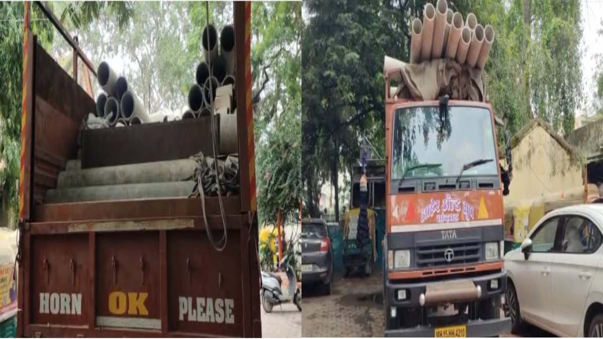 MP: पाइप की आड़ में शराब की तस्करी, जीएसटी विभाग ने चेकिंग के दौरान पकड़ा, मौके से भाग निकला ड्राइवर