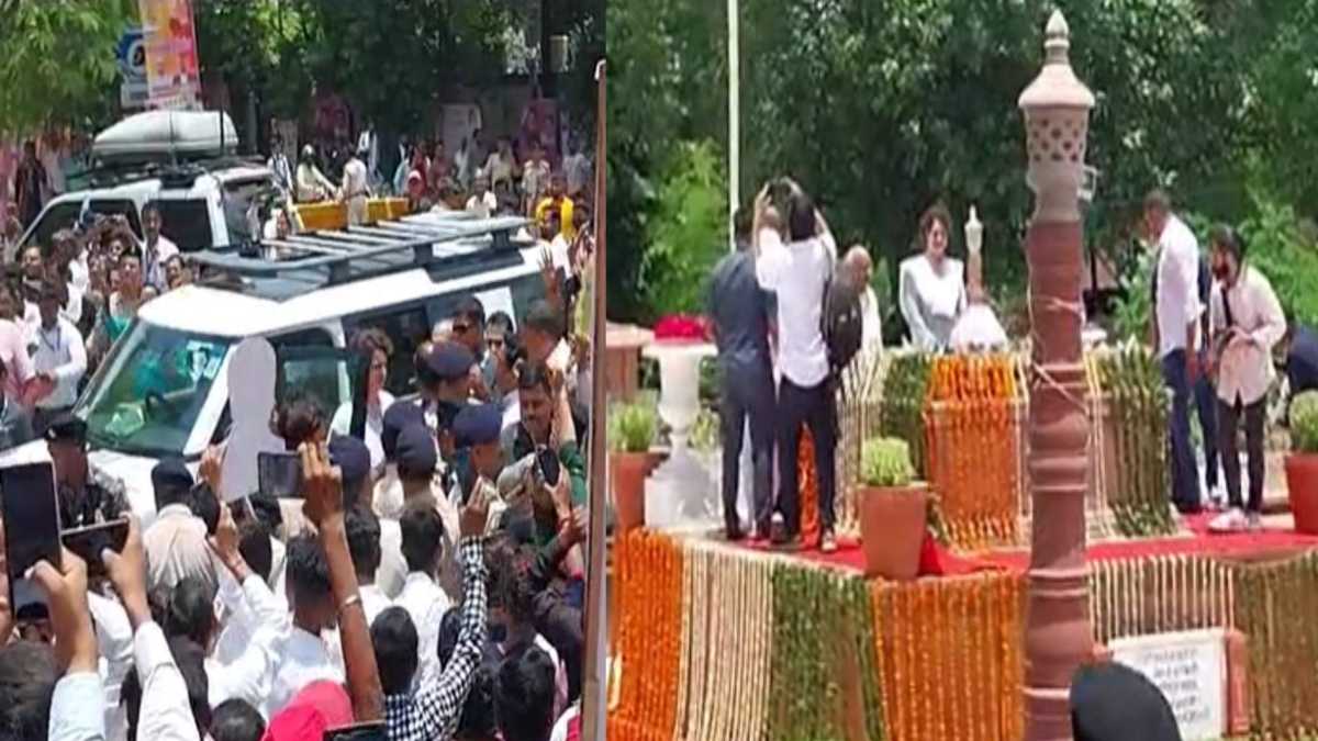 ग्वालियर में प्रियंका गांधी पर फेंके गए पर्चे: लक्ष्मीबाई की समाधि स्थल पर राजस्थान की महिलाओं ने लगाए मुर्दाबाद के नारे, विरोध के बीच की पुष्पांजलि अर्पित