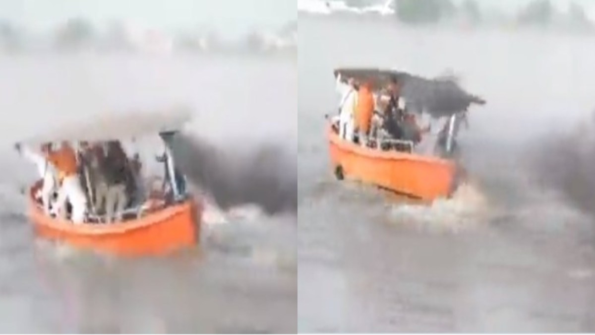 बड़ी खबर : नदी में गिरने से बाल-बाल बचे मुख्यमंत्री, तेज बहाव में डगमगाया बोट, देखें VIDEO…