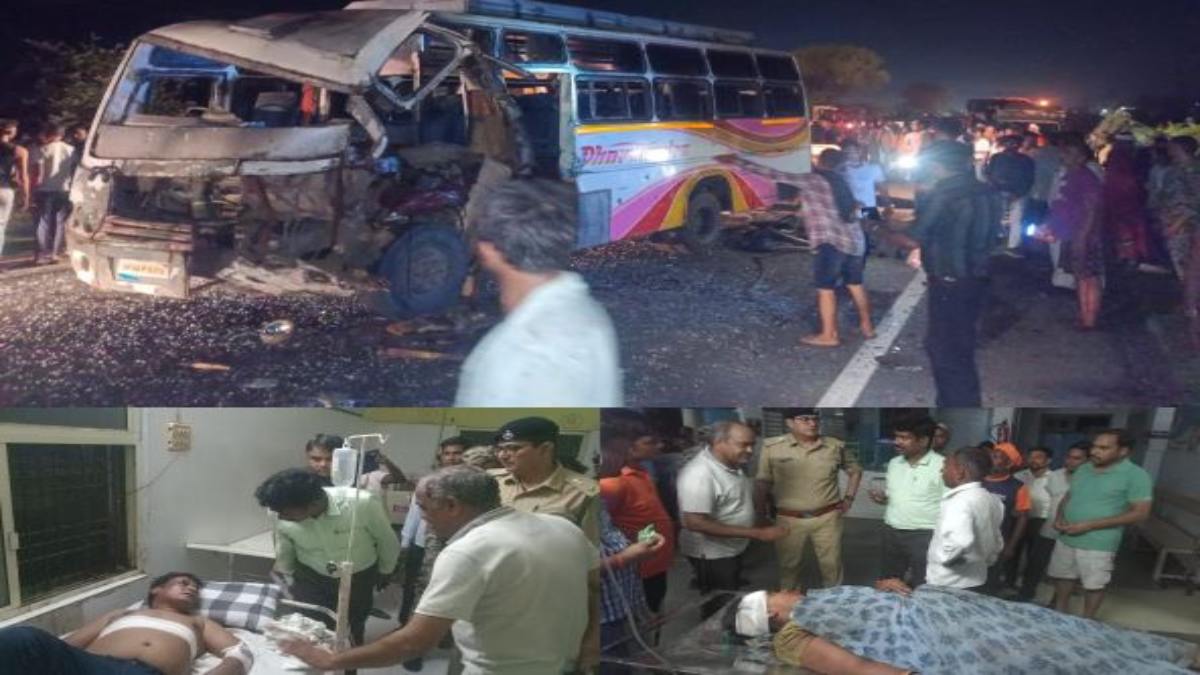 भिंड सड़क हादसे में 2 की मौत: दर्शन कर लौट रहे श्रद्धालुओं की ट्रैक्टर ट्रॉली की बस से हुई टक्कर, 30 से अधिक घायल, 11 की हालत नाजुक