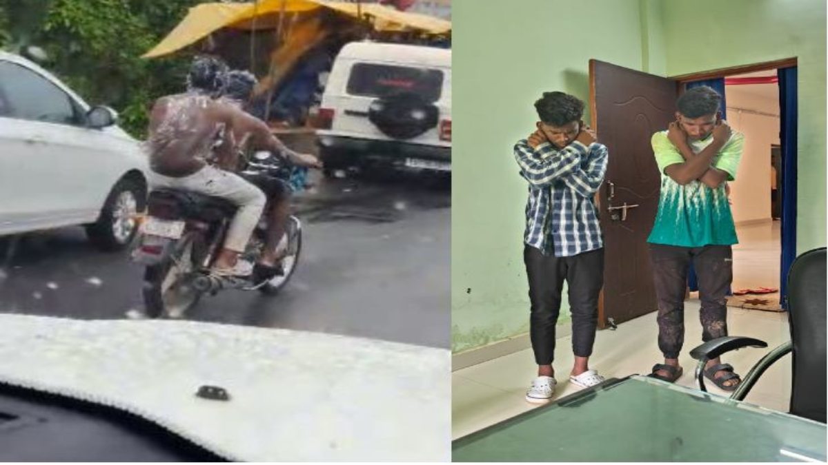 युवकों को हीरोपंती पड़ी महंगी, शरीर पर साबुन लगाकर कर रहे थे स्टंट, पुलिस ने निकाली हेकड़ी, देखें VIDEO…