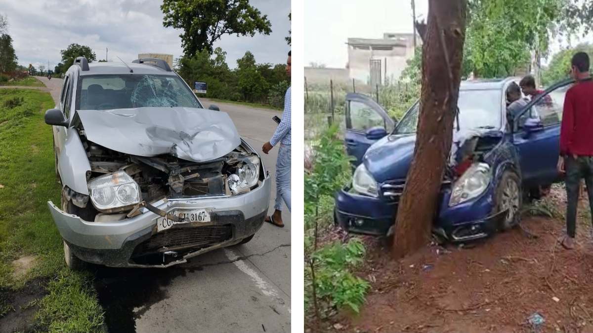 CG ACCIDENT BREAKING : कार की टक्कर से बाइक सवार की मौत, एक घायल, इधर फिंगेश्वर-राजिम मुख्य मार्ग में पेड़ से जा टकराई कार