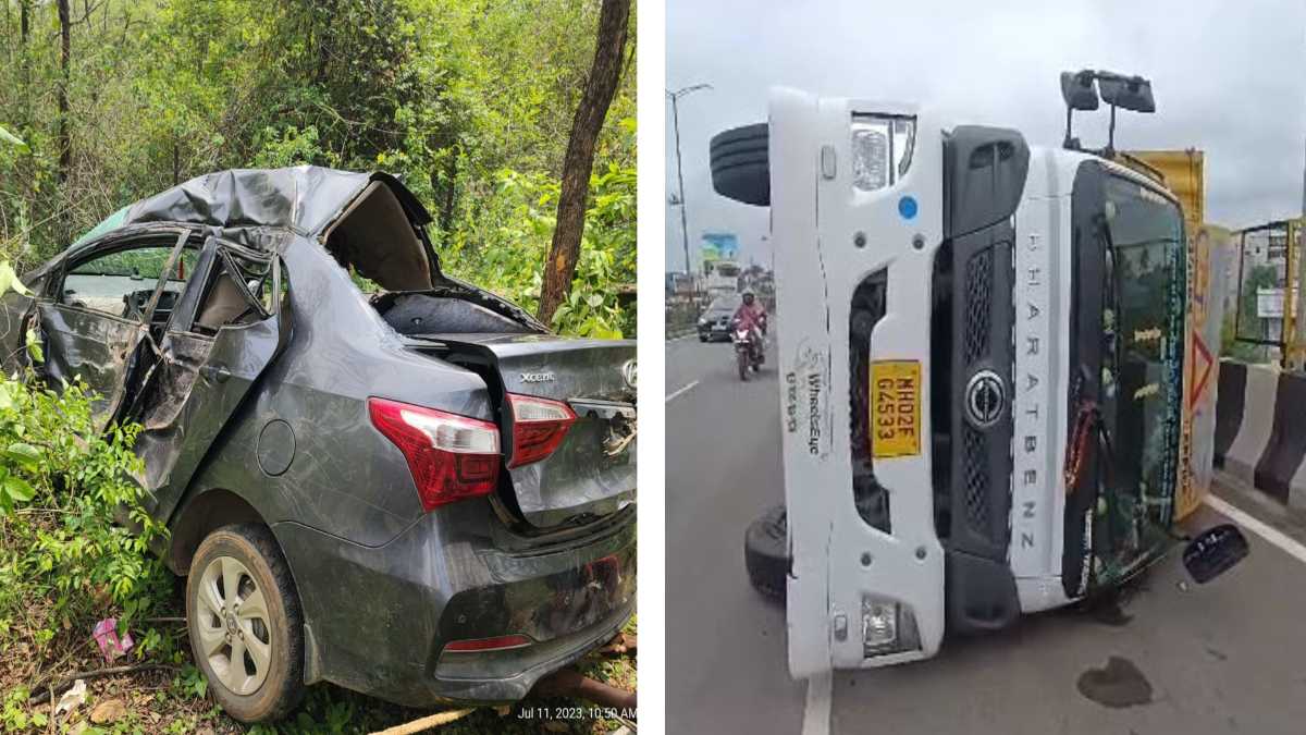 CG Accident Breaking : बलरामपुर में पेड़ से टकराई कार, दो की मौत, इधर राजधानी में पलटा कंटेनर