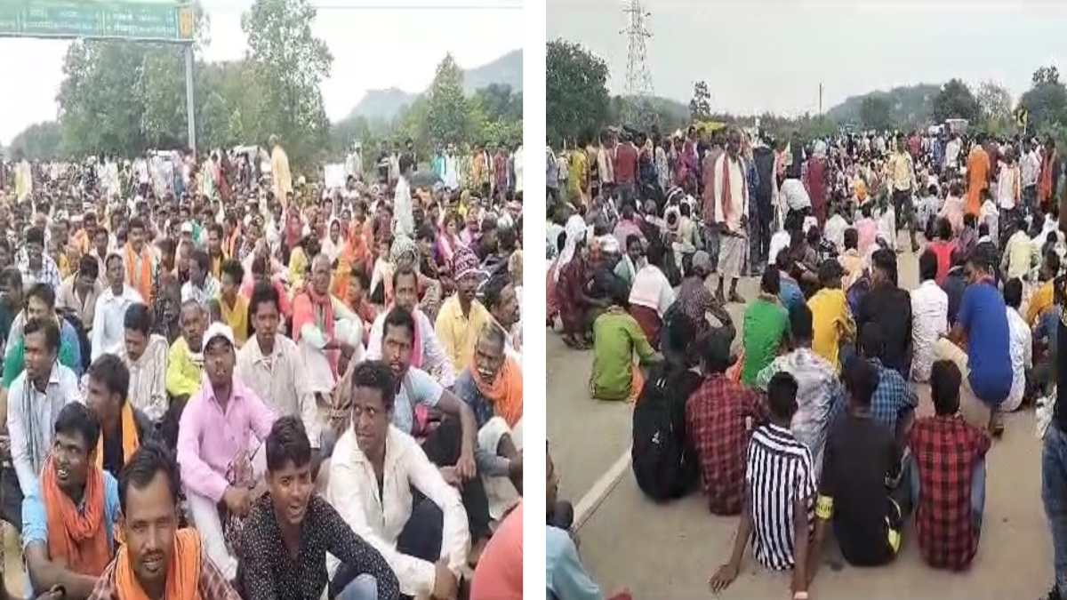 जनजातीय समाज में खुद को शामिल करने की मांग को लेकर रौतिया समाज का प्रदर्शन, NH-43 पर किया चक्काजाम