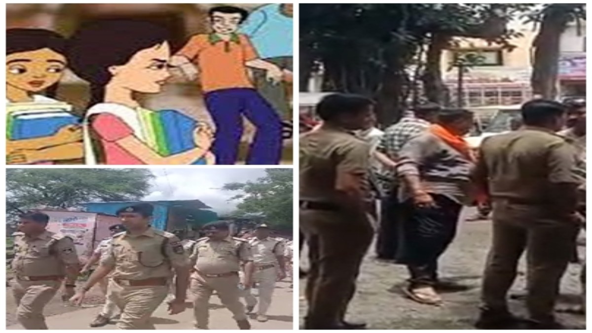 स्कूली छात्राओं के साथ छेड़छाड़: दो समाज के लोग आपस में भिड़े, गांव में तनाव, पुलिस ने निकाला फ्लैग मार्च   