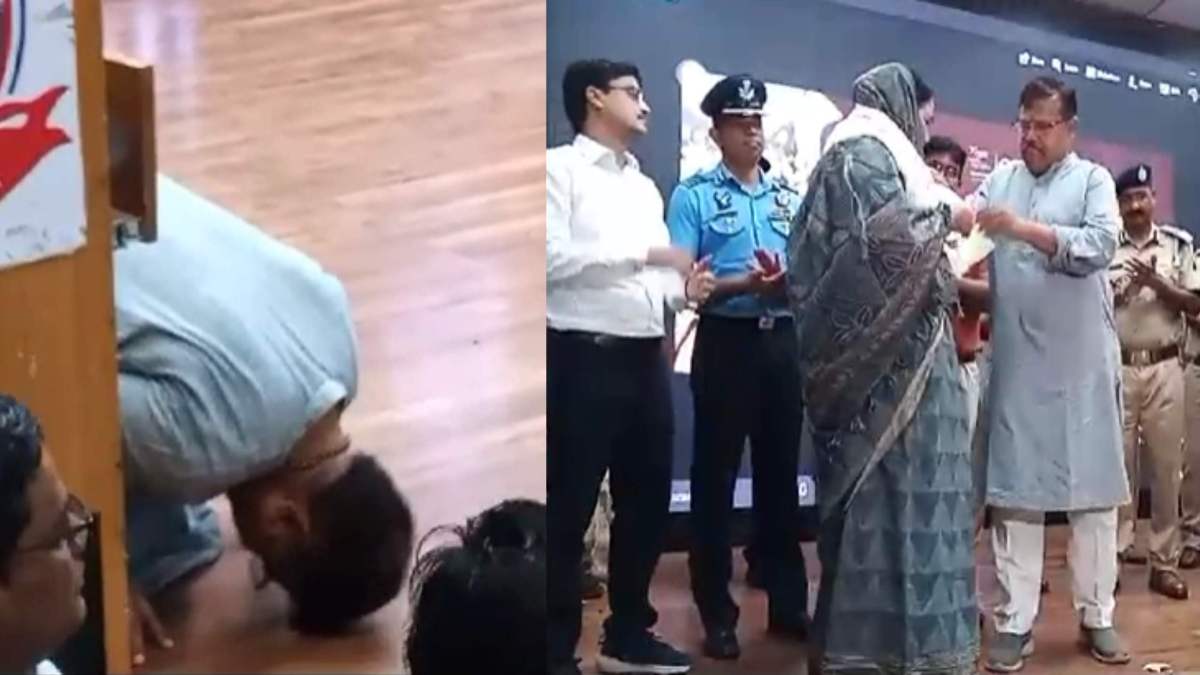 ‘मेरी माटी- मेरा देश’ अभियान: मंत्री प्रद्युम्न सिंह तोमर ने जमीन पर सिर रखकर उनके परिजनों के सामने किया शहीदों का सम्मान, देखें VIDEO