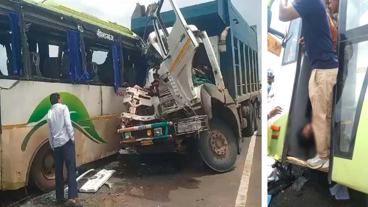 बस और डंपर की भिड़ंत: 1 यात्री की मौत, कई घायल, नरसिंहगढ़-ब्यावरा के बीच हुआ हादसा
