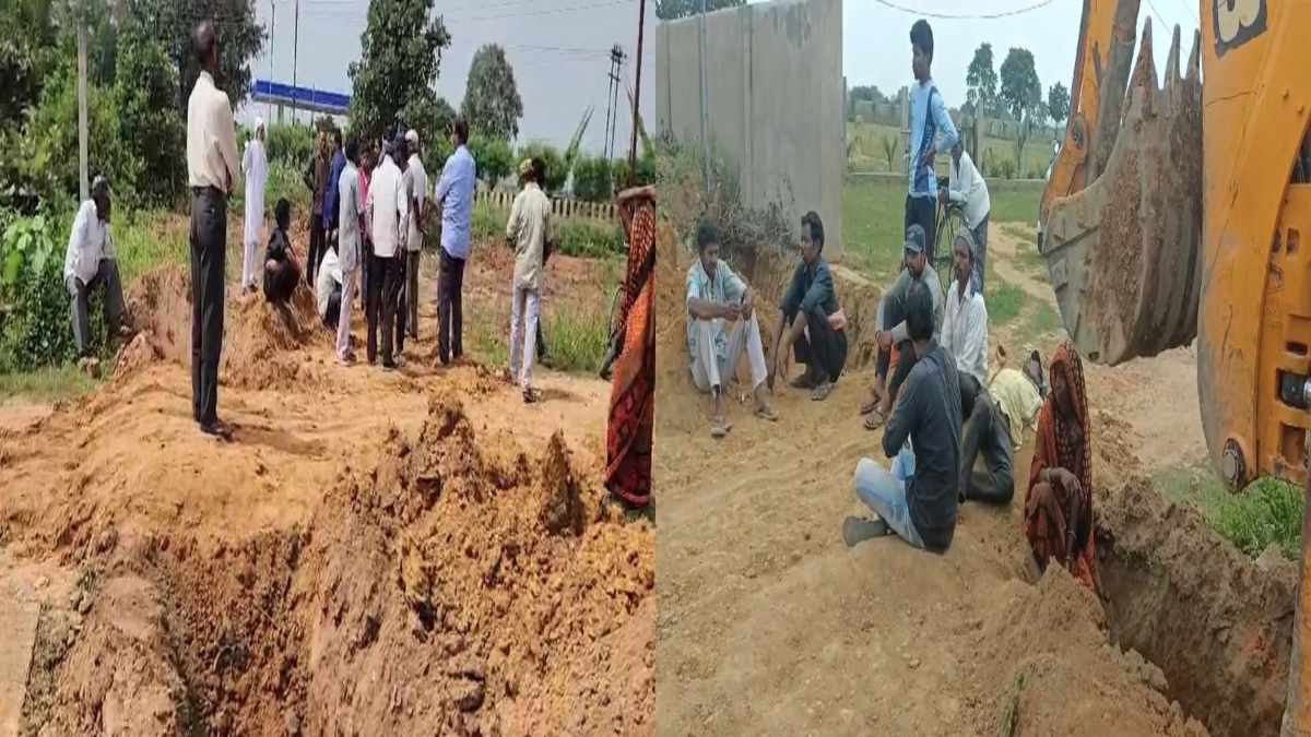 रास्ता बंद करने पर विवाद: आदिवासी किसान और दबंगों के बीच तू तू-मैं मैं, किसानों ने रास्ते में लेटकर जताया विरोध