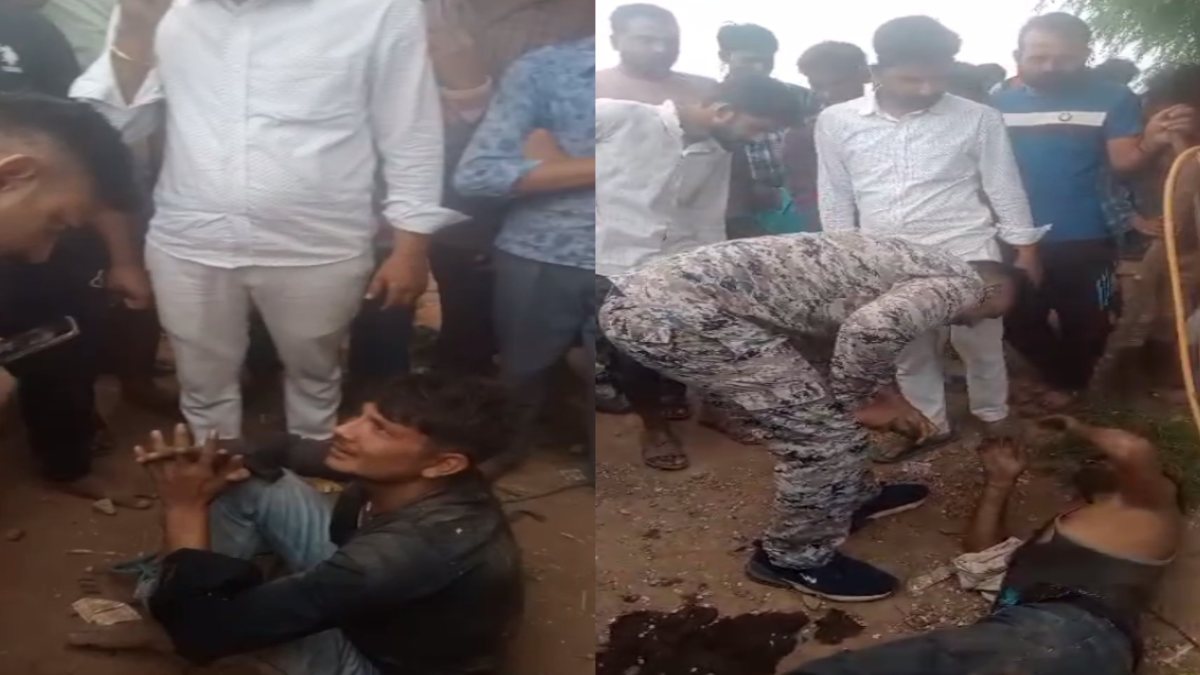 चोरी करने दुकान में घुसे दो युवकों को ग्रामीणों ने पकड़ा: बंधक बनाकर पिटाई के बाद किया पुलिस के हवाले, दोनों आरोपी यूपी के रहने वाले