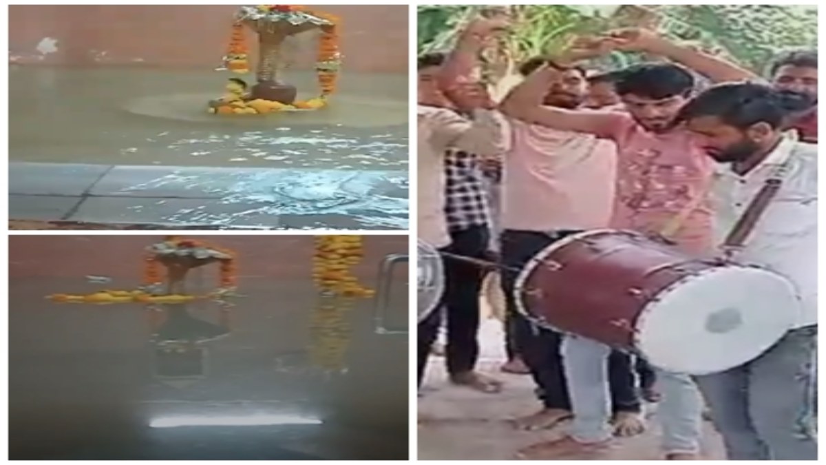 बारिश के लिए भगवान भोलेनाथ की शरण में पहुंचे ग्रामीण: गर्भगृह को किया जलमग्न, बोले- जब तक बारिश नहीं होगी घर नहीं जाएंगे  