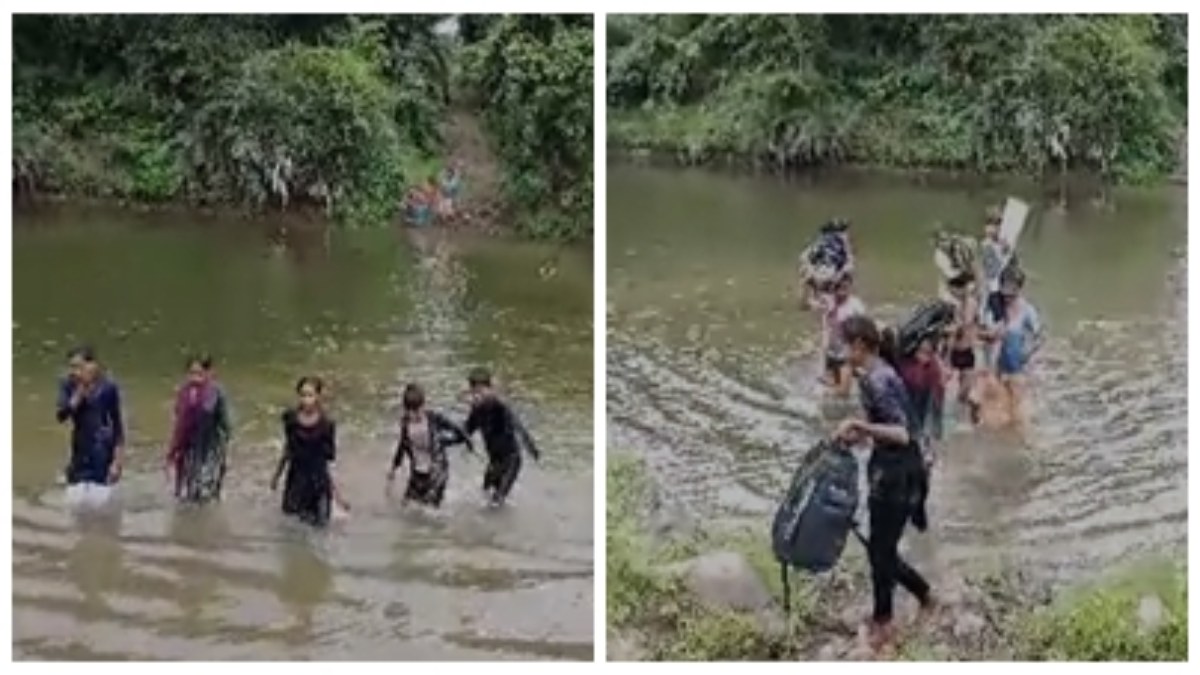 जान जोखिम में डालकर स्कूल जाने को मजबूर बच्चे: सालों से नदी पर नहीं बना पुल, शिवराज मामा से लगाई बनवाने की गुहार 