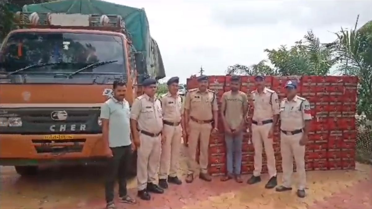 पुलिस ने पकड़ी 22 लाख की शराब: 715 पेटी माल जब्त, आरोपी ड्राइवर गिरफ्तार, एमपी से गुजरात ले जाई जा रही थी मदिरा