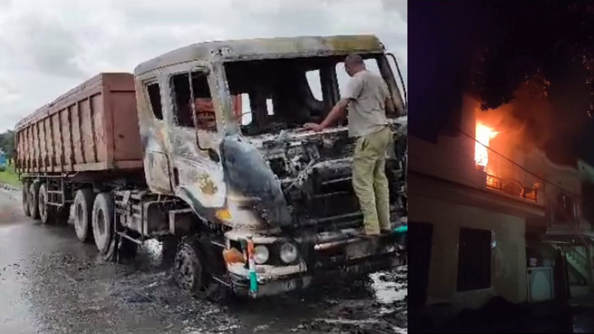 एमपी में आगजनी की दो घटनाएं: ग्वालियर में शार्ट सर्किट से घर में लगी आग, धार में चलते ट्रेलर में भड़की आग, कोई जनहानि नहीं