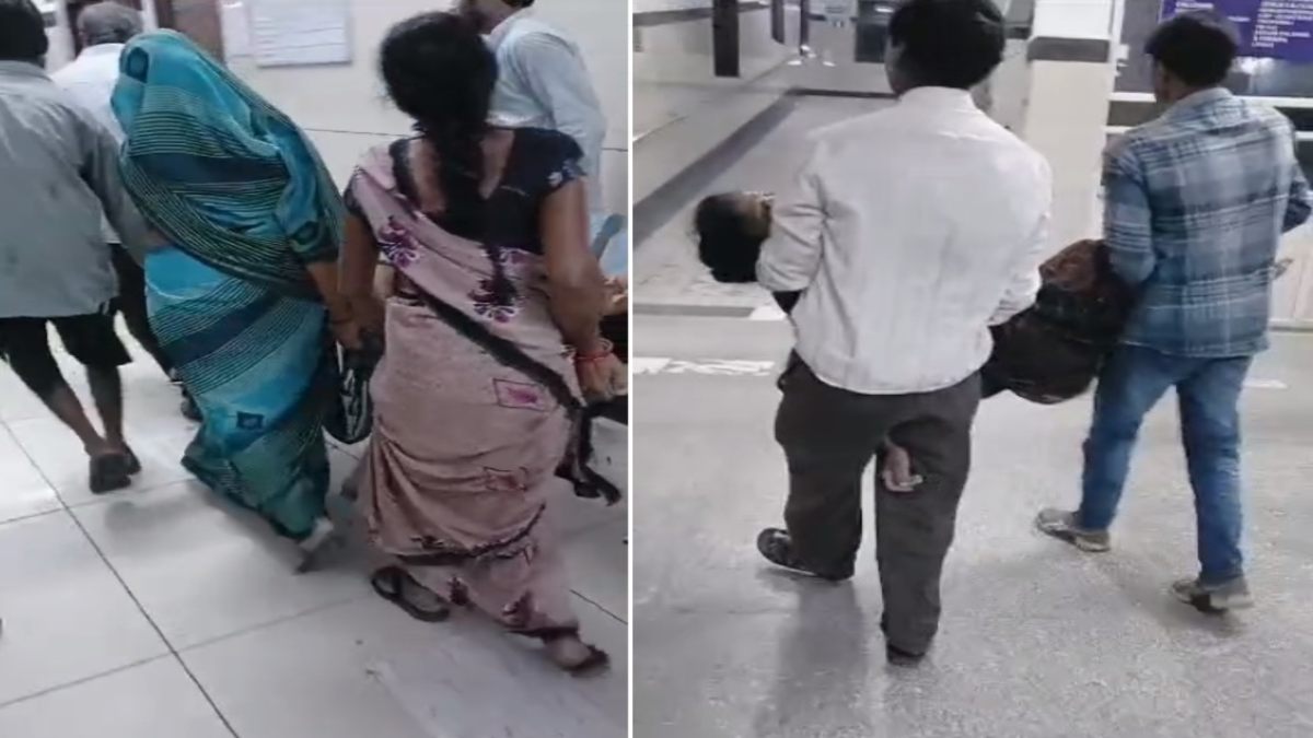 सीहोर में स्वास्थ्य व्यवस्था का हाल बेहाल: जिला अस्पताल में मरीजों को नहीं मिला स्ट्रेचर, हाथ में उठाकर और चेयर में लिटाकर ले जाने का VIDEO VIRAL