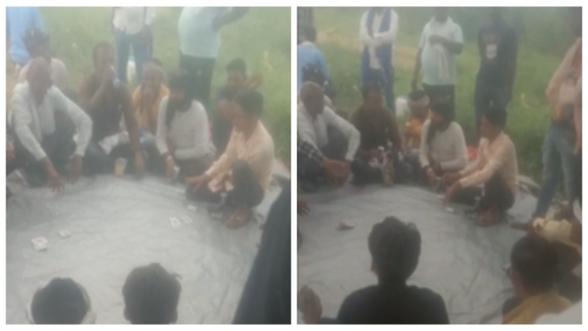 जुए की फड़ पर दांव पेंच का वीडियो वायरल: जुआरी हाथों में पैसे और ताश की गड्डी लिए जुआ खेलते नजर आए, मचा हड़कंप