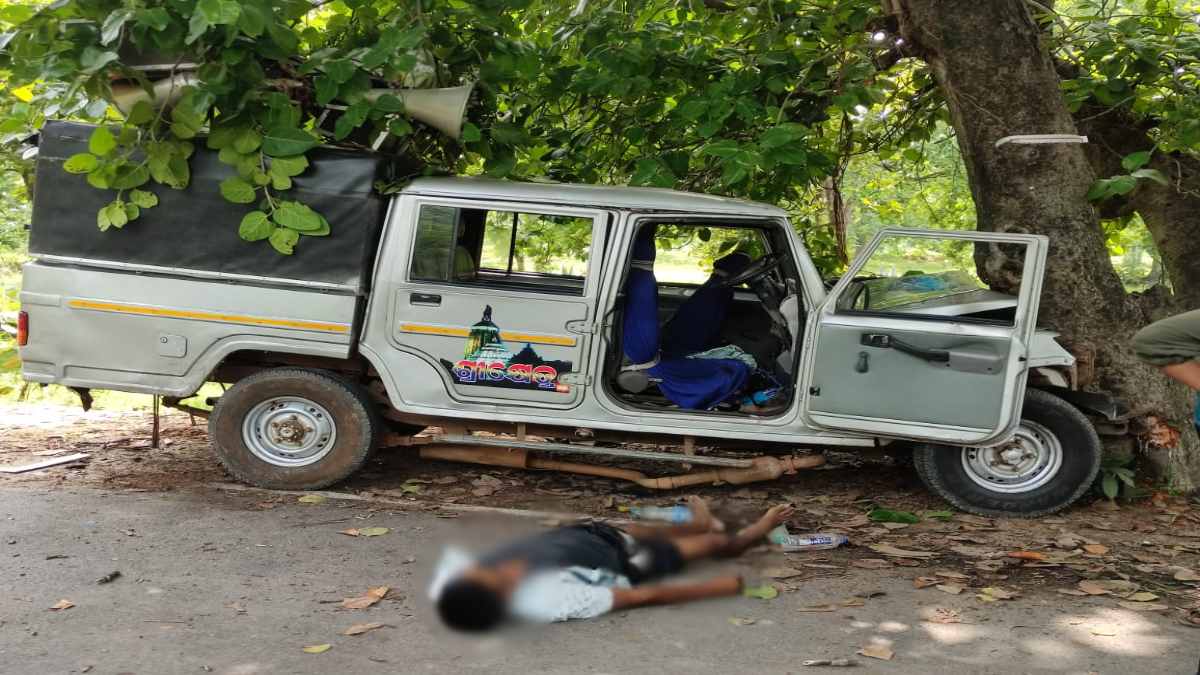 CG ACCIDENT: पेड़ से टकराई अपेरा नाटक पार्टी की प्रचार गाड़ी, ड्राइवर की मौके पर मौत, 3 लोगों की हालत नाजुक