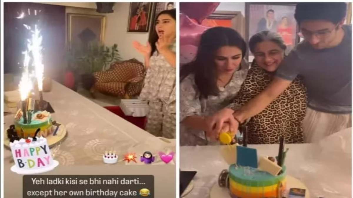 सारा ने काटा अपना बर्थडे केक, दिखा एक्ट्रेस का चुलबुला अंदाज