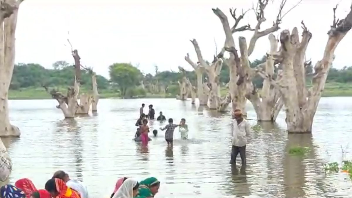 नर्मदा का जलस्तर पहुंचा खतरे के निशान के ऊपरः राजघाट बना टापू, गांवों के डूबने का खतरा, अलर्ट जारी