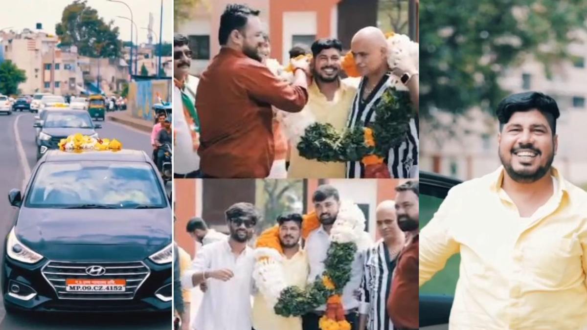 सजा माफी के बाद लग्जरी कार में निकला कैदी: स्वतंत्रता दिवस पर इंदौर सेंट्रल जेल से हुआ था रिहा, VIDEO VIRAL