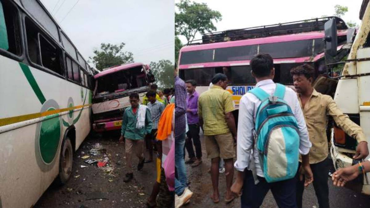 CG ACCIDENT BREAKING : यात्रियों से भरी दो बसों में जोरदार भिड़ंत, कई लोग घायल