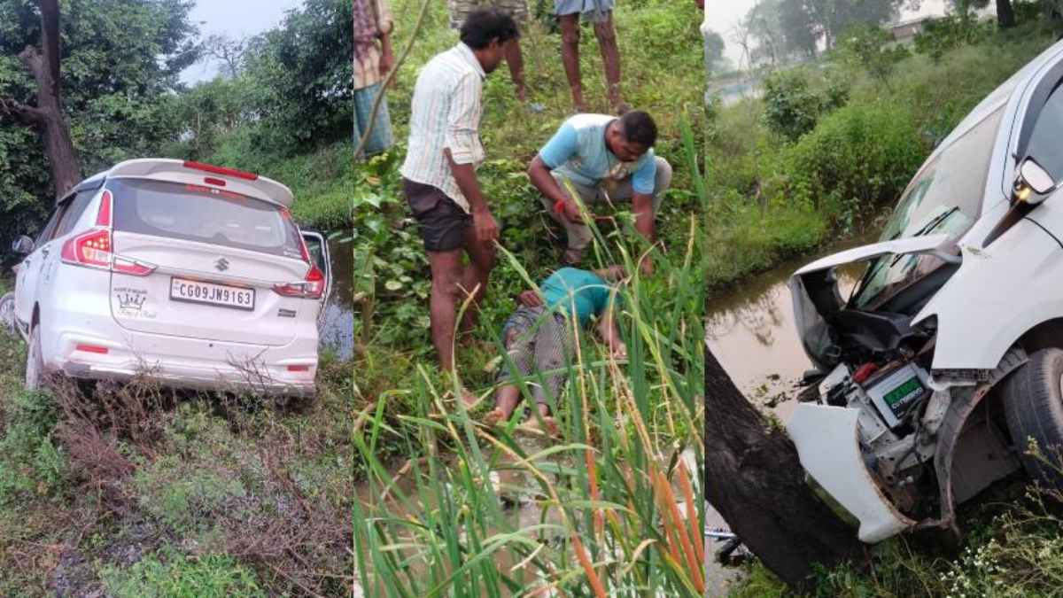 CG ACCIDENT NEWS : तेज रफ्तार कार ने मारी ठोकर, साइकिल चालक की नहर में गिरने से मौत
