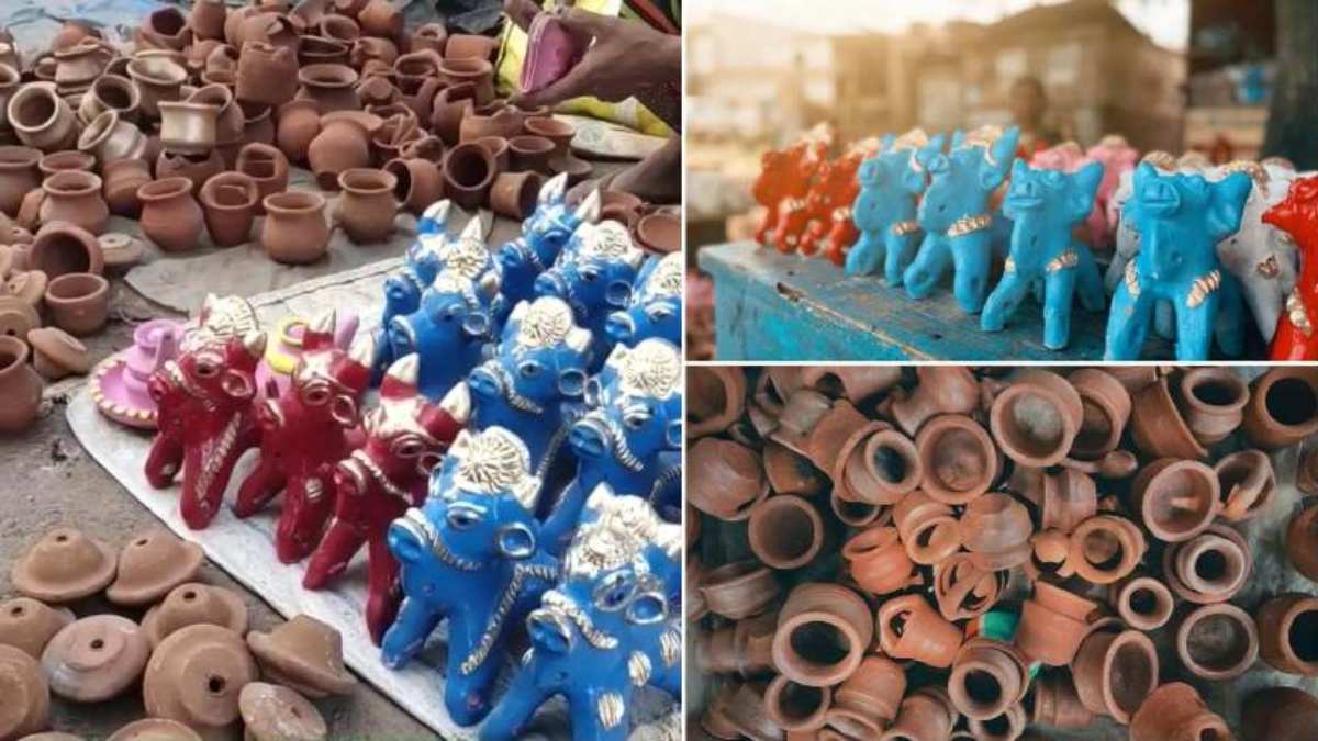 पोला तिहार : छत्तीसगढ़ का सबसे लोकप्रिय पर्व पोला के लिए सजा बाजार, मिट्टी के बैल, पोरा और चक्कियां है खास…