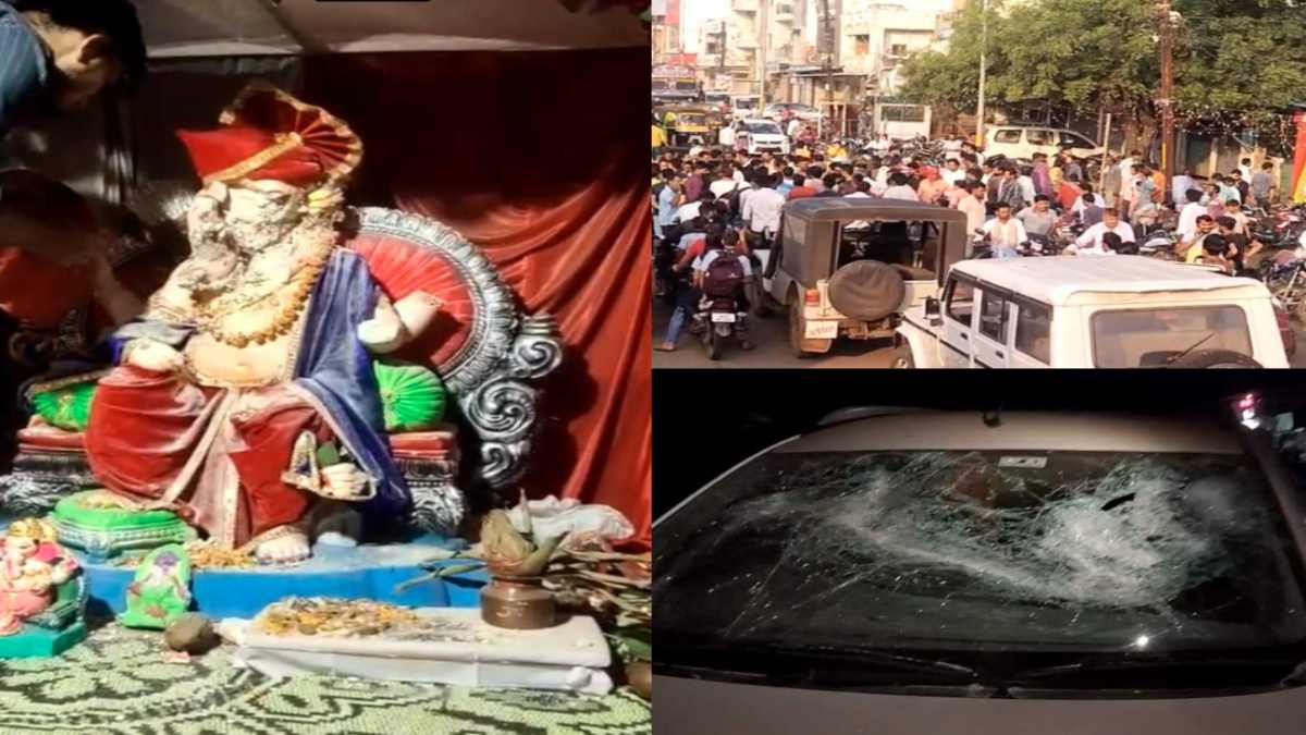 MP में देर रात असामाजिक तत्वों ने मचाया उत्पात: गणेश प्रतिमा को भी किया खंडित, हिन्दू संगठनों ने किया चक्काजाम, आरोपी की दुकान पर चला बुलडोजर
