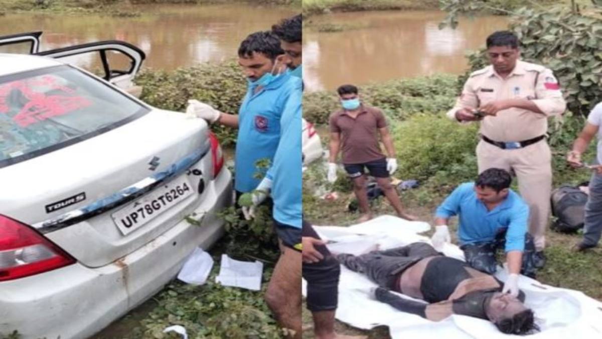 MP के उफनते नाले में कार सहित बहे UP के 4 युवक: एक का शव बरामद, दूसरे की तलाश जारी, जिन दो युवकों को बचाया वह भाग निकले