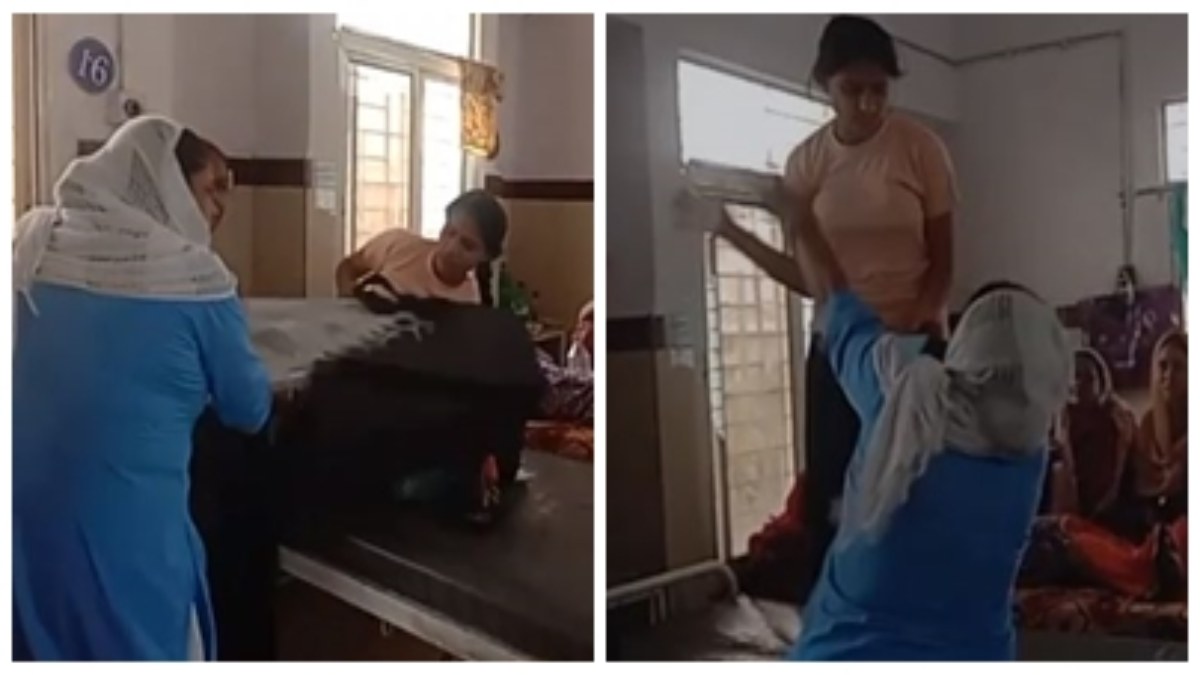 अस्पताल में महिला सुरक्षा गार्ड के साथ मारपीट: प्रसूति वार्ड में लड़की ने इस बात को लेकर कर दी पिटाई, VIDEO वायरल 