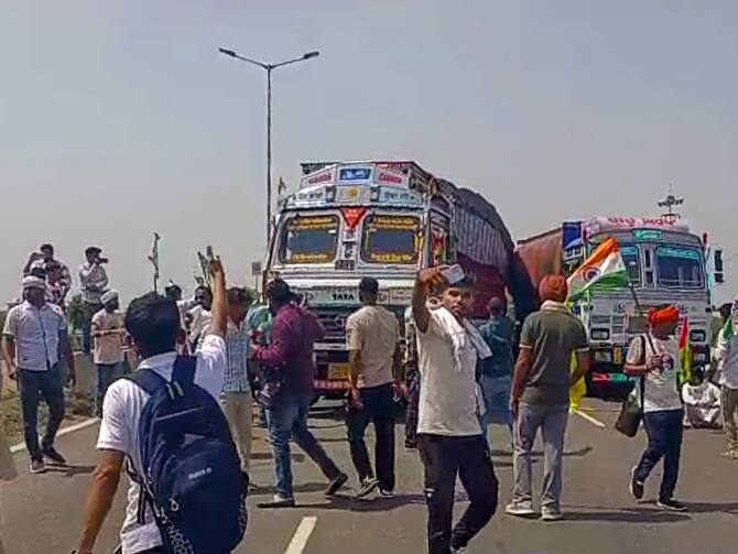 रेल रोको आंदोलन : किसानों ने किया दिल्ली चंडीगढ़ नेशनल हाईवे जाम