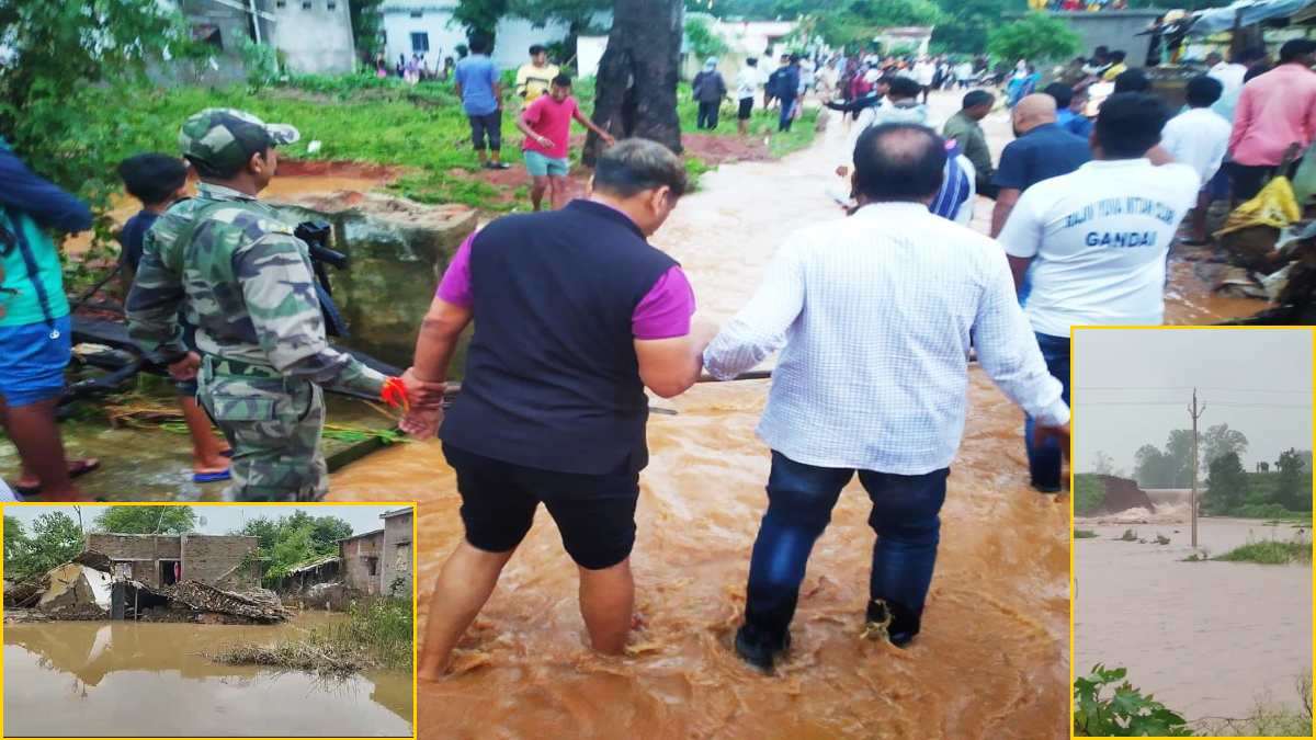 CG NEWS : जलाशय का हिस्सा टूटने से गांव में बाढ़ जैसे हालात, कई गांव टापू में तब्दील, प्रभावित इलाकों का जायजा लेने पहुंचे कलेक्टर