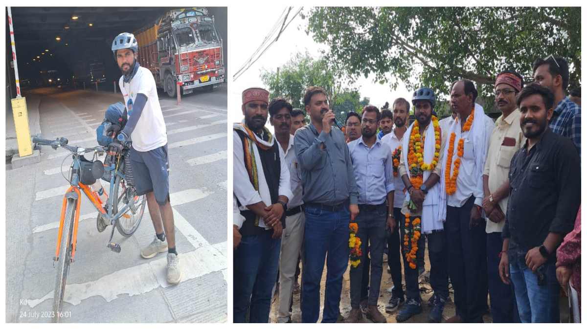 आत्महत्या व नशा के खिलाफ साइकिल यात्रा: MP के कुलदीप ने उत्तर से दक्षिण और पश्चिम से पूर्व तक 7300 किमी यात्रा कर युवाओं को दिया संदेश