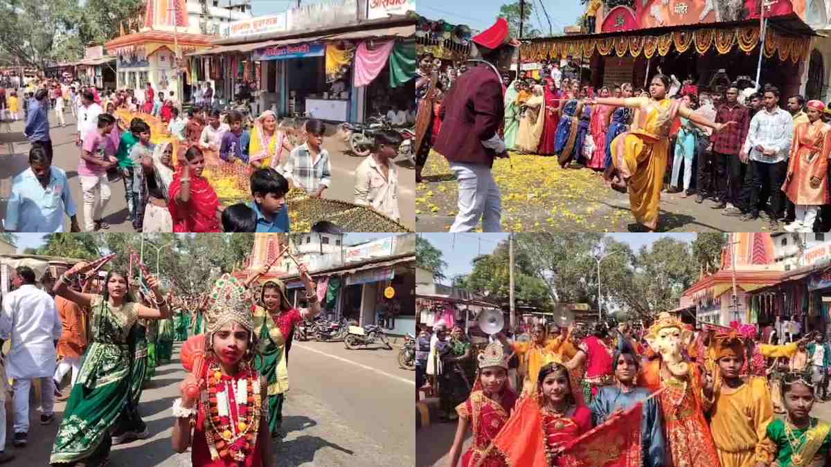 आगर में निकली विशाल चुनरी यात्रा: बैंड, गरबा मंडल समेत आकर्षक झाकियां हुई शामिल, तुलजा भवानी देवी को चढ़ाई 51 मीटर की चुनरी