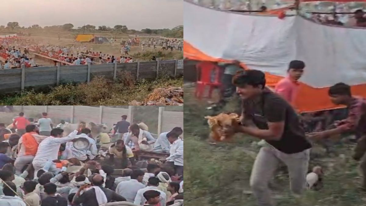 BJP कार्यकर्ता सम्मलेन के बाद भोजन के लिए मची भगदड़: पूड़ी-सब्जी लेकर भागते दिखे लोग, VIDEO वायरल