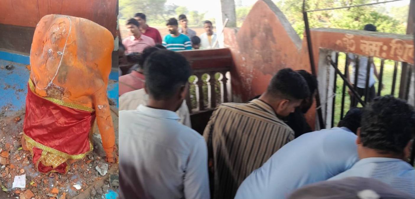 मंदिर में हनुमान की मूर्ति तोड़ने पर बवालः हिंदूवादी संगठन ने किया विरोध प्रदर्शन, आरोपी युवक गिरफ्तार
