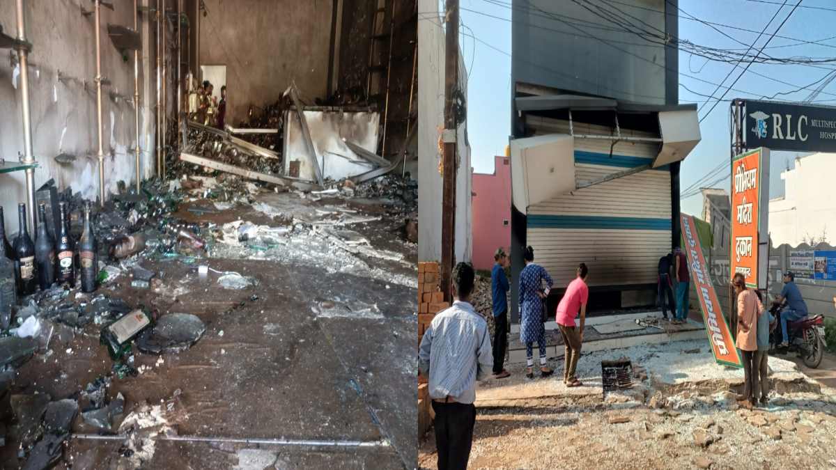 CG FIRE BREAKING : आबकारी विभाग की मदिरा दुकान में लगी आग, लाखों की शराब जलकर खाक, देखिए VIDEO